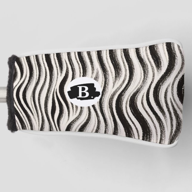 Custom Zebra Stripe Golf Head Cover (Front)