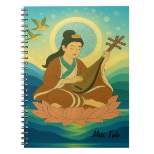 Custom Zen Meditation Mindful Goddess Benzaiten   Notebook