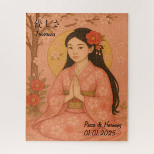 Custom Zen Meditation Mindful Japan illustration  Jigsaw Puzzle