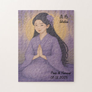 Custom Zen Meditation Mindful Japan illustration Jigsaw Puzzle