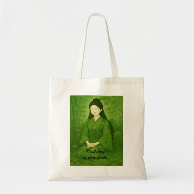 Custom Zen Meditation Whimsical Art Mindfulness   Tote Bag (Front)