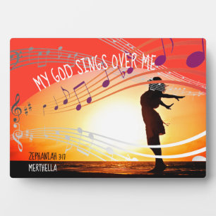 Custom Zephaniah 3:17 MY GOD SINGS OVER ME Plaque
