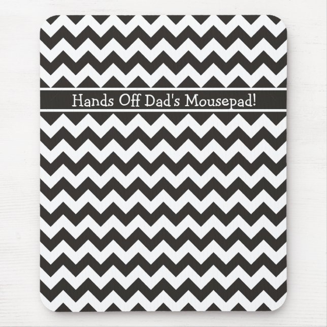 Custom Zigzag Mousepad, Black and White Chevrons Mouse Pad (Front)