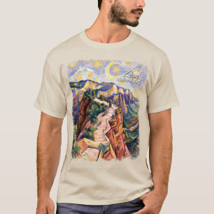 Custom Zion Angels Landing Hiking Van Gogh Vibrant T-Shirt