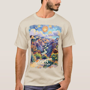 Custom Zion National Park Canyon Sunset Colorful T-Shirt