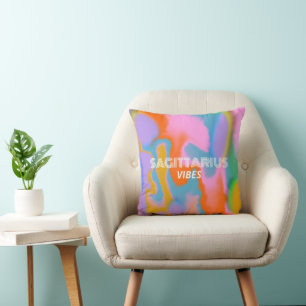 custom zodiac sign colourful modern Throw Pillow