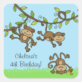 Custom Zoo Animals Monkey Around Stickers