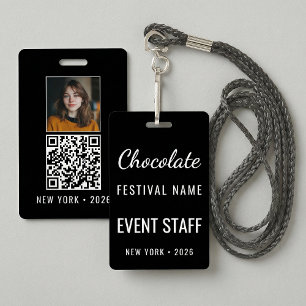 CustomChocolate Festival Photo QR Code Staff ID Badge