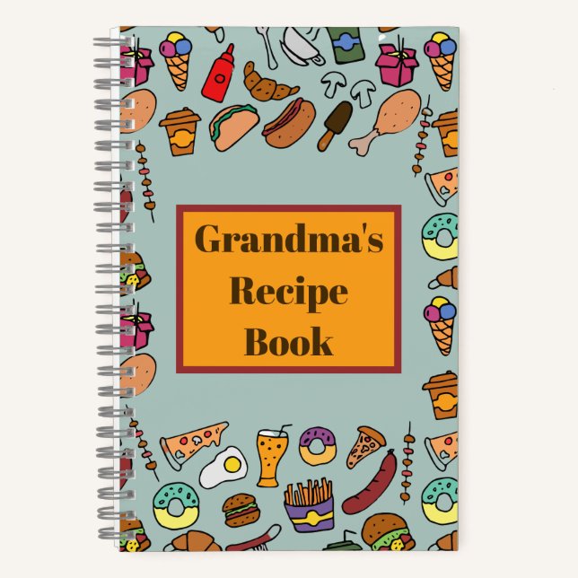 CustomCustomizable Recipe Write Your Own Recipes  Notebook (Front)