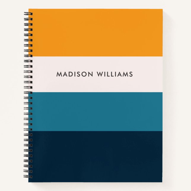 Custome Colorblock Horizontal Monogram   Notebook (Front)