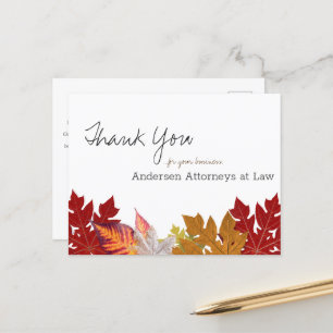 Custome Fall Thank You Cards - Business Clients
