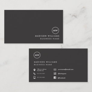Custome Minimal Monogram Business Card