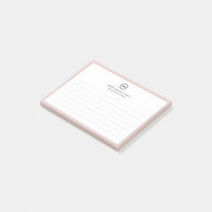 Custome Minimal Monogram Post-it Notes