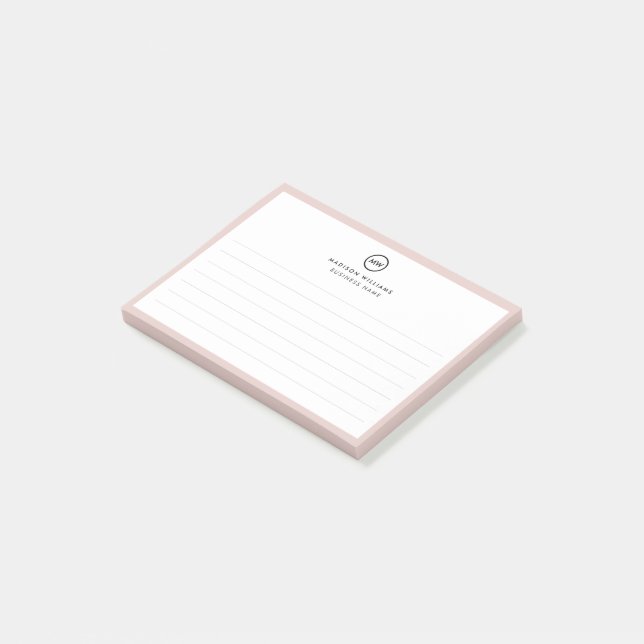 Custome Minimal Monogram Post-it Notes (Angled)