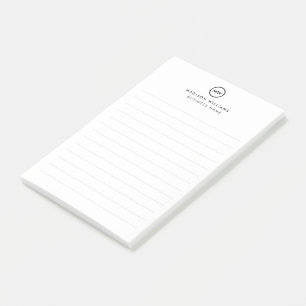 Custome Minimal Monogram Post-it Notes