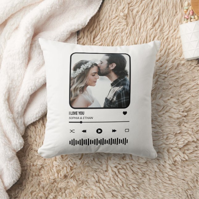 Custome Photo Song Playlist Couple Valentine's Day Cushion (Blanket)