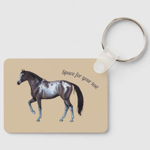 Custome Text Western Appaloosa horse running - Key Ring