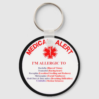 Customer 1 Drug Allergy Button Key Ring