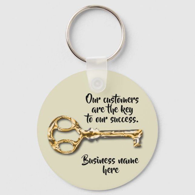 Customer Appreciation Antique Key Business Thanks Key Ring (Front)