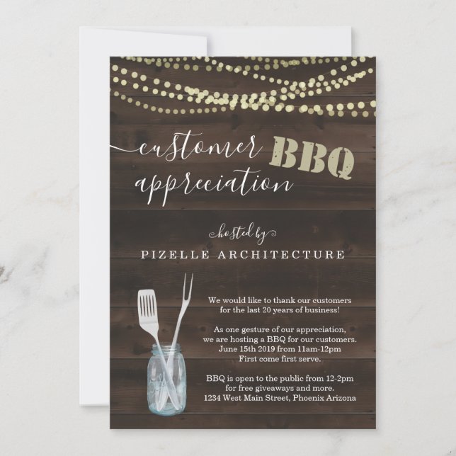 Customer Appreciation Business BBQ Party Invitation (Front)