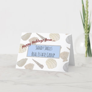Customer Appreciation Coastal Sea Shells Holiday Card