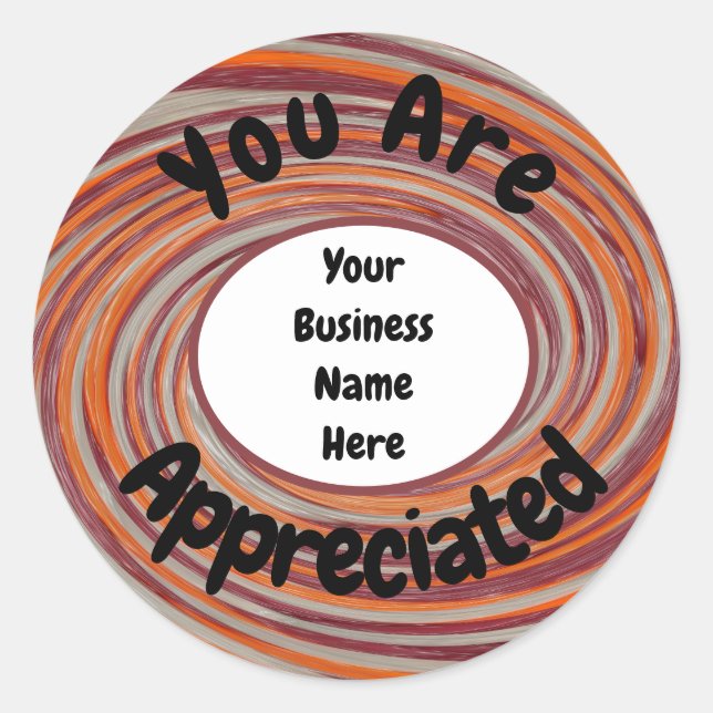 Customer Appreciation Colourful Business Thank You Classic Round Sticker (Front)