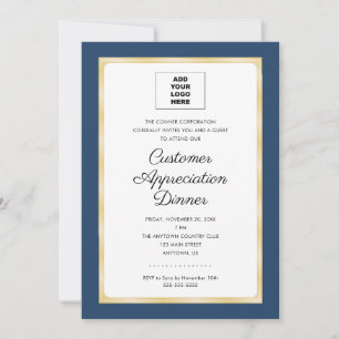 Customer Appreciation Dinner Corporate Add Logo Invitation