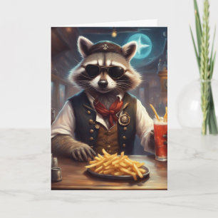 Customer appreciation Racoon Biker bar patron Card