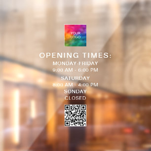 Customer Business Logo QR Code Opening Hours