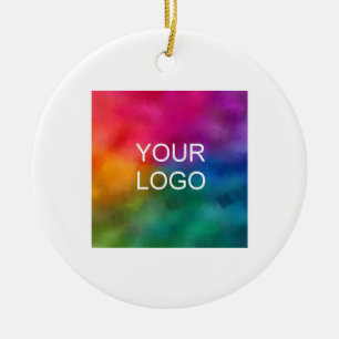 Customer Business Logo QR Code Simple Template Ceramic Tree Decoration
