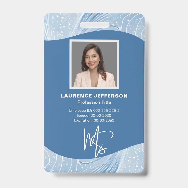 Customer Employee Photo, Qr Code, Logo, Name  ID Badge (Front)