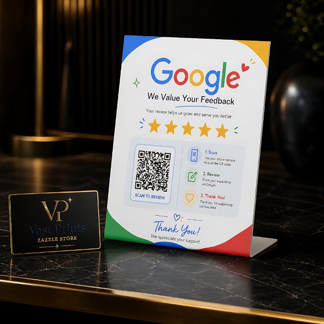 Customer Feedback Google Review QR Code Pedestal Sign (Customer Feedback Google Review QR Code Pedestal Sign
)