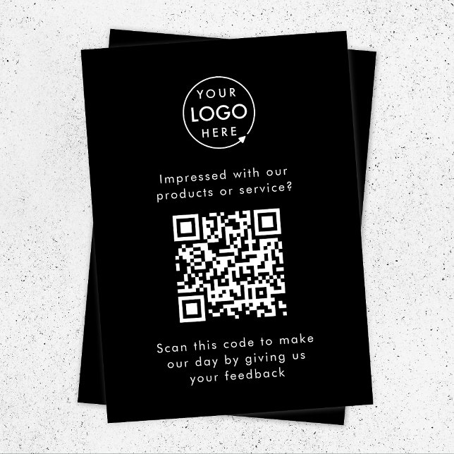Customer Feedback | QR Code Black Business Review Enclosure Card (Creator Uploaded)
