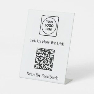 Customer Feedback QR Code Business Review Rating Pedestal Sign