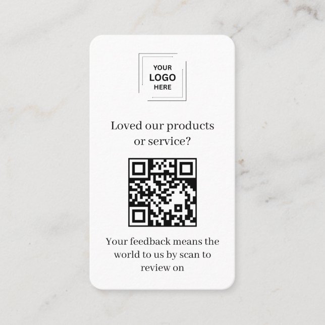 Customer Feedback QR Review Business Style Card (Front)
