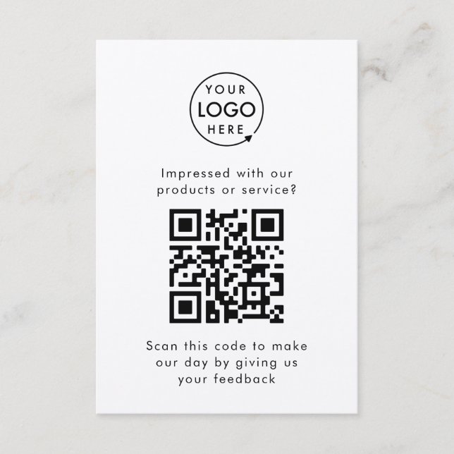 Customer Feedback | Rustic Kraft QR Code Business Enclosure Card (Front)