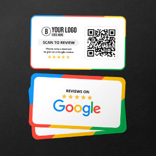 Customer Google Reviews QR Code Business Review  Card