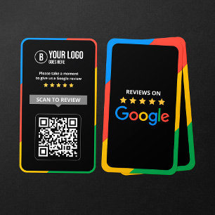 Customer Google Reviews QR Code Business Review  Card