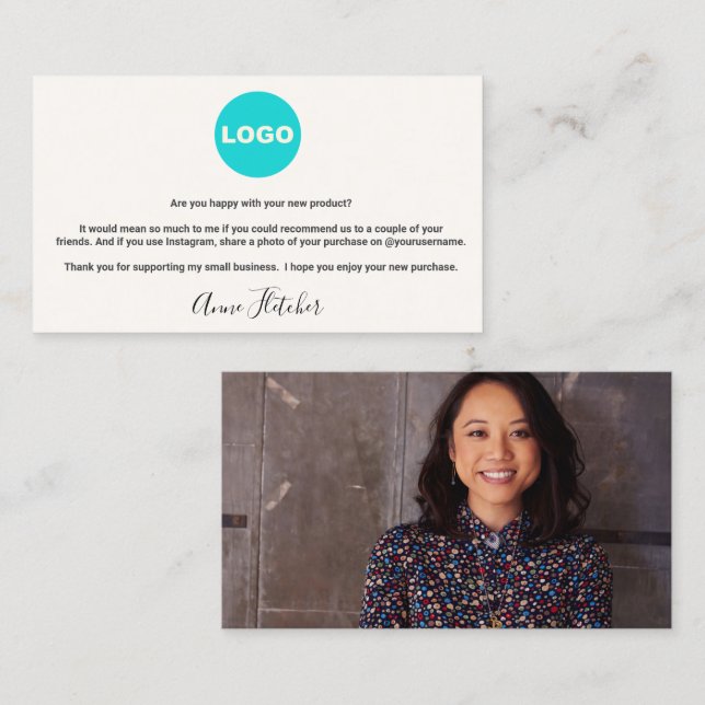 Customer Loyalty and Referral Add Logo Photo  Calling Card (Front/Back)