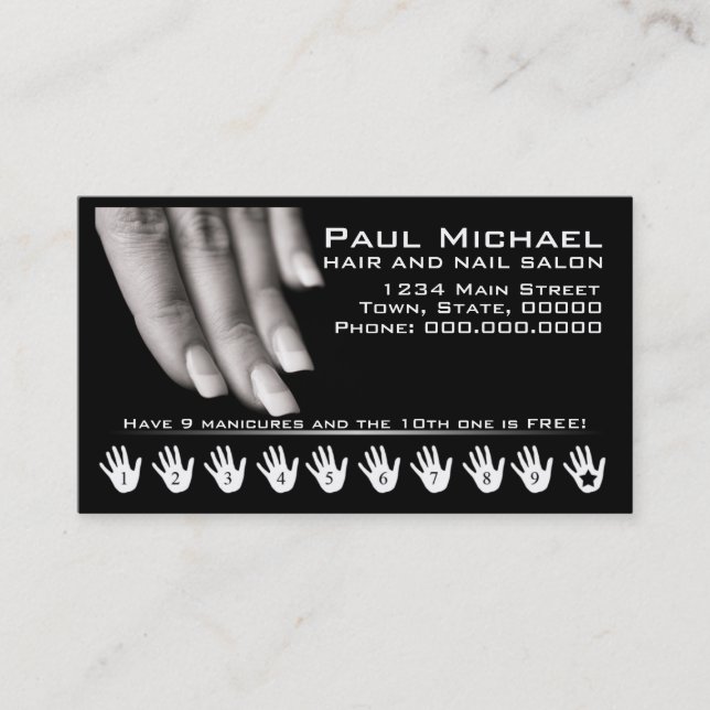 Customer Loyalty Cards | Nail Salon (Front)