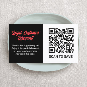Customer Loyalty Discount QR Code Business Card