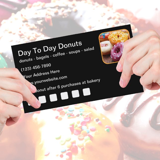 Customer Loyalty Rewards Doughnut Shop Business Card (Creator Uploaded)