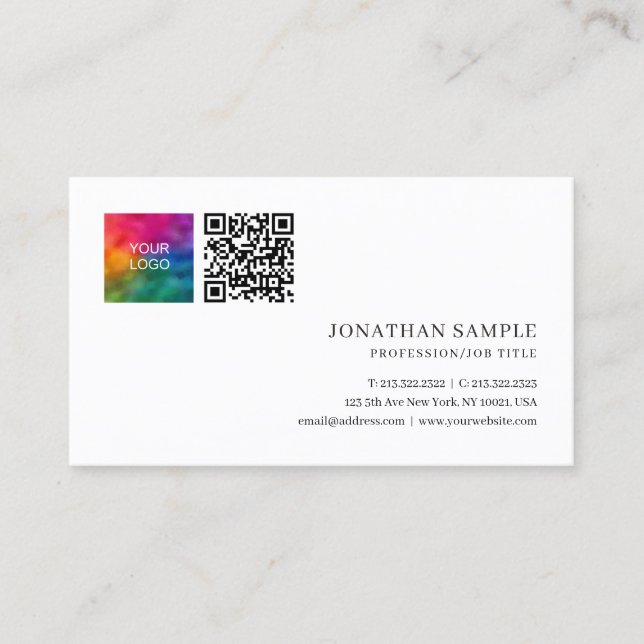 Customer Modern Elegant Minimal Plain Template Business Card (Front)
