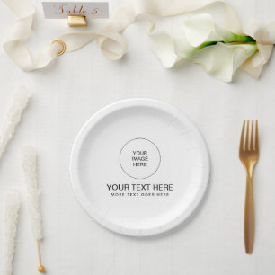 Customer Modern Minimalist Simple Your Photo Round Paper Plate