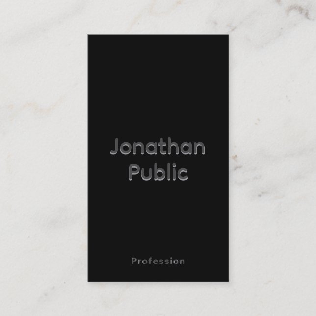 Customer Promotional Modern Elegant Template Black Business Card (Front)
