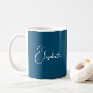 Customer Script Template Add Name Ocean Blue Coffee Mug