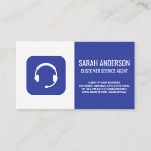 Customer Service Agent Head Set Business Card
