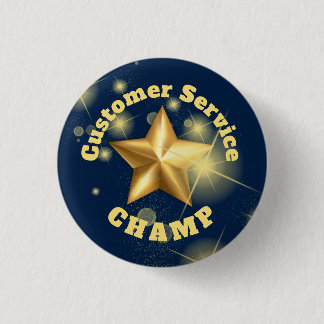 Customer service champion gold star award button
