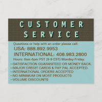 Customer Service INFO -