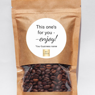 Customer shopping business logo wrapping classic round sticker